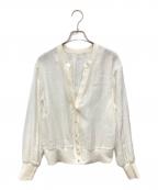 ARPEGE STORYアルページュストーリー）の古着「シアーブルゾンカーディガン」｜ホワイト