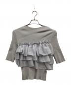 Apuweiser-richeアプワイザーリッシェ）の古着「シアーフリルドッキングニット」｜グレー