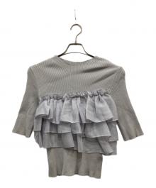 Apuweiser-riche（アプワイザーリッシェ）の古着「シアーフリルドッキングニット」｜グレー