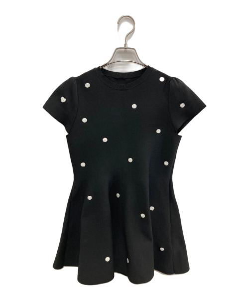 Apuweiser-riche（アプワイザーリッシェ）Apuweiser-riche (アプワイザーリッシェ) ドットニットチュニック ブラック サイズ:Sの古着・服飾アイテム