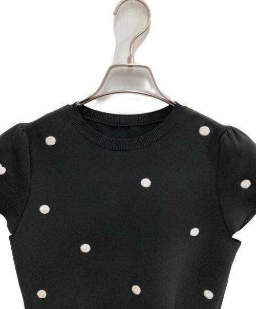 Apuweiser-riche（アプワイザーリッシェ）Apuweiser-riche (アプワイザーリッシェ) ドットニットチュニック ブラック サイズ:Sの古着・服飾アイテム