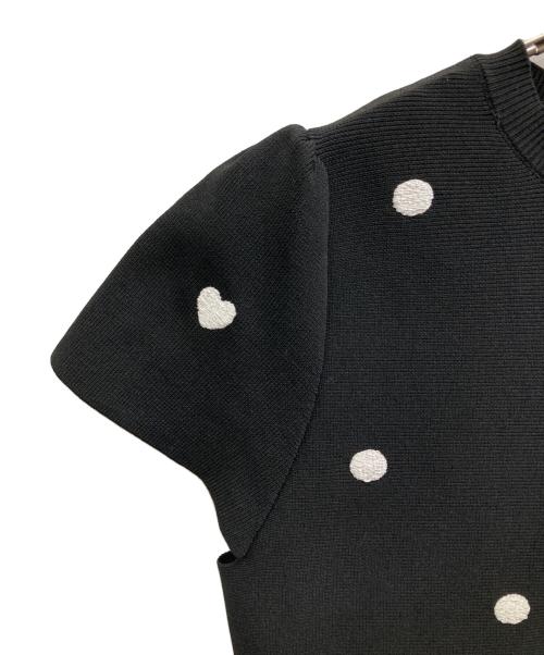 Apuweiser-riche（アプワイザーリッシェ）Apuweiser-riche (アプワイザーリッシェ) ドットニットチュニック ブラック サイズ:Sの古着・服飾アイテム