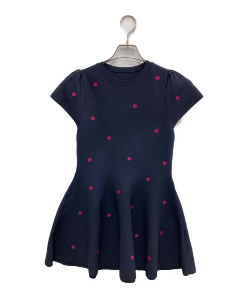 Apuweiser-riche（アプワイザーリッシェ）Apuweiser-riche (アプワイザーリッシェ) ドットニットチュニック ネイビー サイズ:2の古着・服飾アイテム