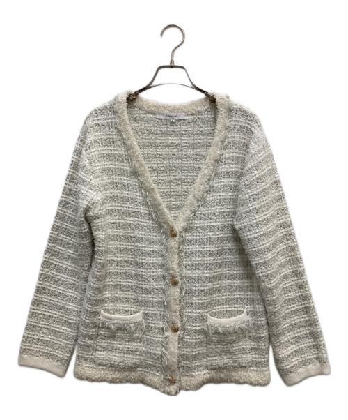 Rirandture（リランドチュール）Rirandture (リランドチュール) ラメツイードニットジャケット ホワイト サイズ:2の古着・服飾アイテム