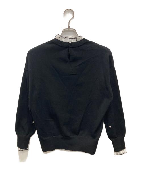 Apuweiser-riche（アプワイザーリッシェ）Apuweiser-riche (アプワイザーリッシェ) プリーツメローパールニット ブラック サイズ:２の古着・服飾アイテム