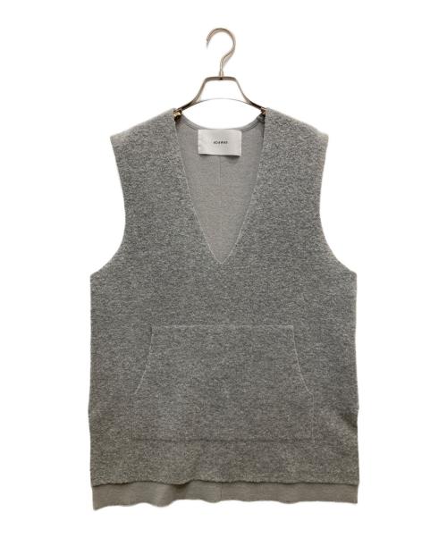 ADAWAS（アダワス）ADAWAS (アダワス) DOUBLE-FACED KNIT VEST/ダブル－フェイスド　ニット　ベスト グレー サイズ:freeの古着・服飾アイテム