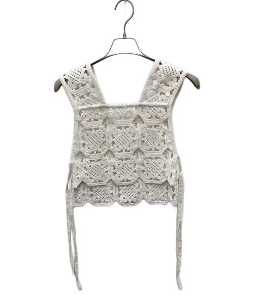 BALLSEY（ボールジィ）BALLSEY (ボールジィ) スクエアモチーフエンブロイダリー ビスチェ ホワイト サイズ:36の古着・服飾アイテム