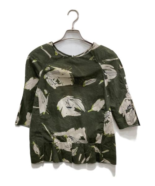MARNI（マルニ）MARNI (マルニ) プリントブラウス グリーン サイズ:40の古着・服飾アイテム