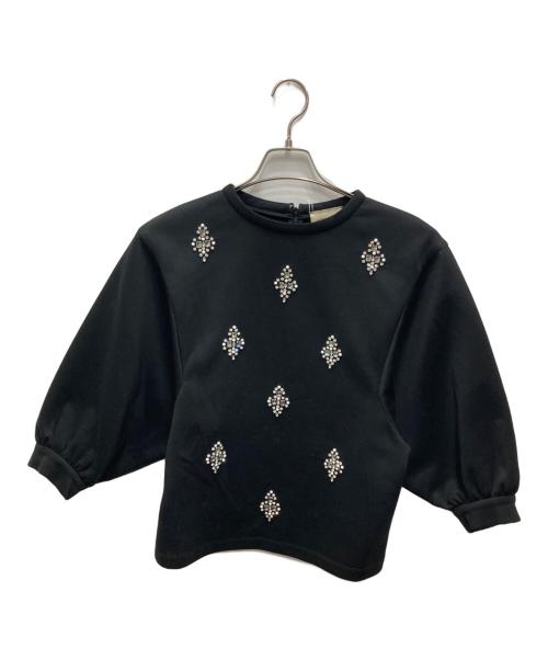 UNITED ARROWS TOKYO（ユナイテッドアローズトウキョウ）UNITED ARROWS TOKYO (ユナイテッドアローズトウキョウ) ビジュー スウェット プルオーバー ブラック サイズ:FREE 未使用品の古着・服飾アイテム