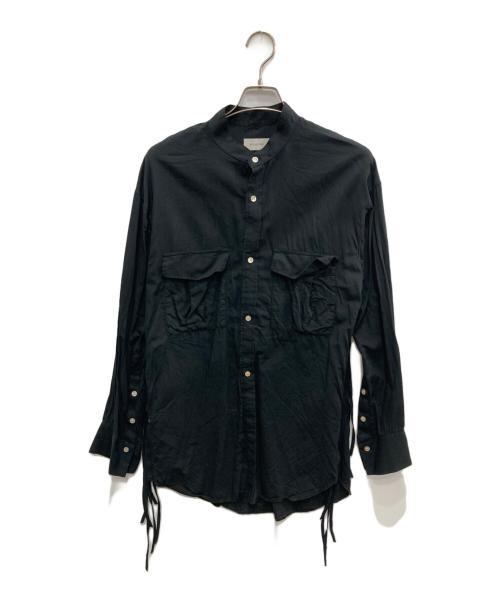 BED J.W. FORD（ベッドフォード）BED J.W. FORD (ベッドフォード) フリンジデザインシルク混ブラウス ブラック サイズ:1の古着・服飾アイテム