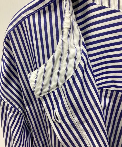 ESLOW（エスロー）ESLOW (エスロー) クルーネックシャツワンピース ホワイト×ブルー サイズ:Mの古着・服飾アイテム