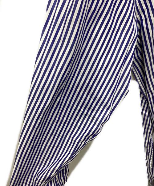 ESLOW（エスロー）ESLOW (エスロー) クルーネックシャツワンピース ホワイト×ブルー サイズ:Mの古着・服飾アイテム