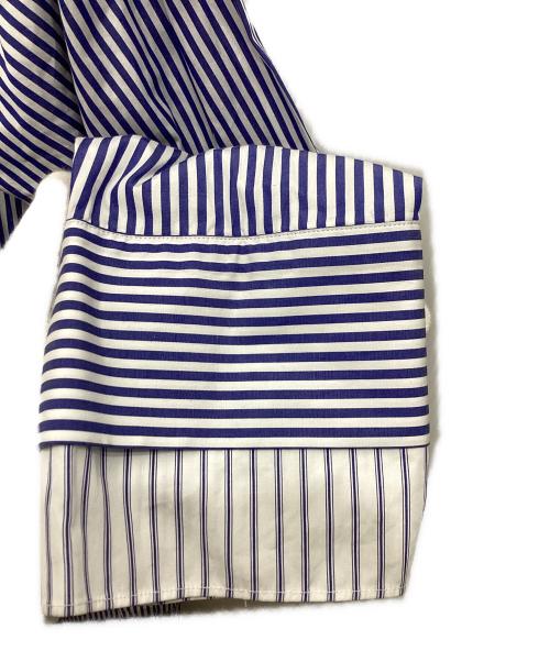 ESLOW（エスロー）ESLOW (エスロー) クルーネックシャツワンピース ホワイト×ブルー サイズ:Mの古着・服飾アイテム