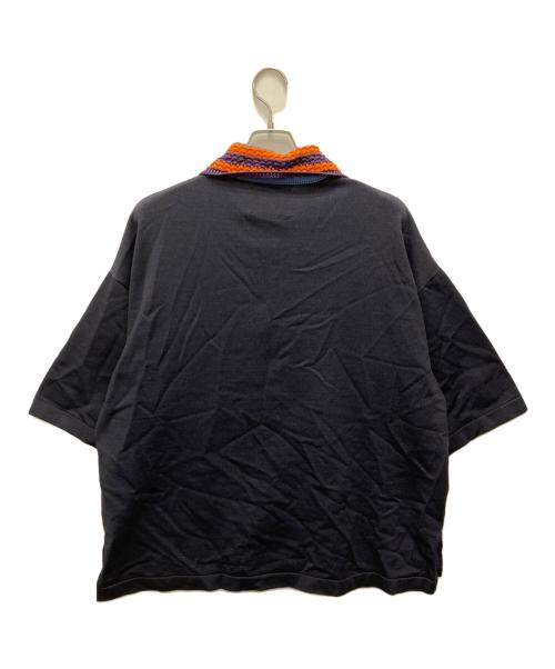 MAISON SPECIAL（メゾンスペシャル）MAISON SPECIAL (メゾンスペシャル) クロシェカラープレーティングニットポロシャツ ネイビー サイズ:01の古着・服飾アイテム