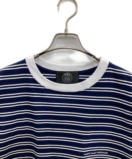 Paris Saint-Germain（パリサンジェルマン）PARIS SAINT-GERMAIN (パリサンジェルマン) ボーダーTシャツ ホワイト×ネイビー サイズ:Lの古着・服飾アイテム