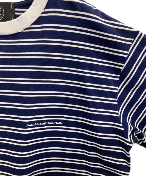 Paris Saint-Germain（パリサンジェルマン）PARIS SAINT-GERMAIN (パリサンジェルマン) ボーダーTシャツ ホワイト×ネイビー サイズ:Lの古着・服飾アイテム