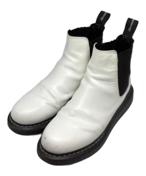 ALEXANDER McQUEEN（アレキサンダーマックイーン）ALEXANDER McQUEEN (アレキサンダーマックイーン) LEATHER CHELSEA BOOTS/ブーツ ホワイト サイズ:23.5の古着・服飾アイテム