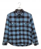 stussyステューシー）の古着「ネルシャツ」｜ブルー×ブラック