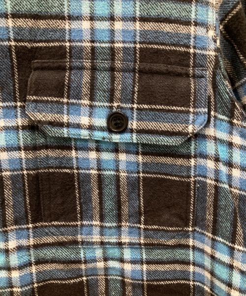stussy（ステューシー）stussy (ステューシー) ネルシャツ ブルー×ブラック サイズ:Ｍの古着・服飾アイテム