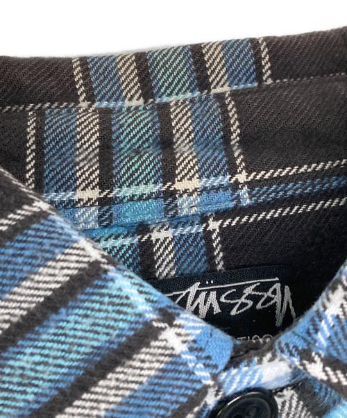 stussy（ステューシー）stussy (ステューシー) ネルシャツ ブルー×ブラック サイズ:Ｍの古着・服飾アイテム