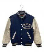 McGREGORマクレガー）の古着「ヴィンテージ袖レザースタジャン」｜ネイビー×グレー