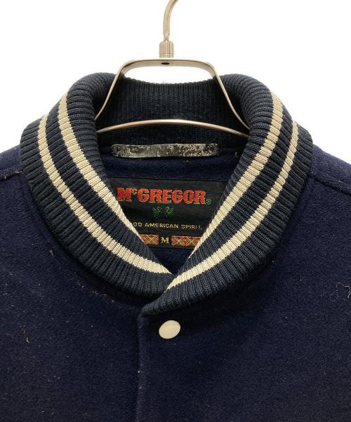 McGREGOR（マクレガー）McGREGOR (マクレガー) ヴィンテージ袖レザースタジャン ネイビー×グレー サイズ:Mの古着・服飾アイテム