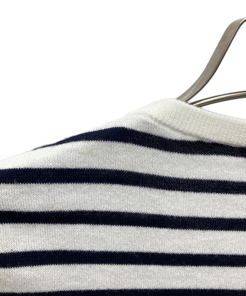 LACOSTE（ラコステ）LACOSTE (ラコステ) クールマックス ニットカーディガン ホワイト×ネイビー サイズ:34の古着・服飾アイテム