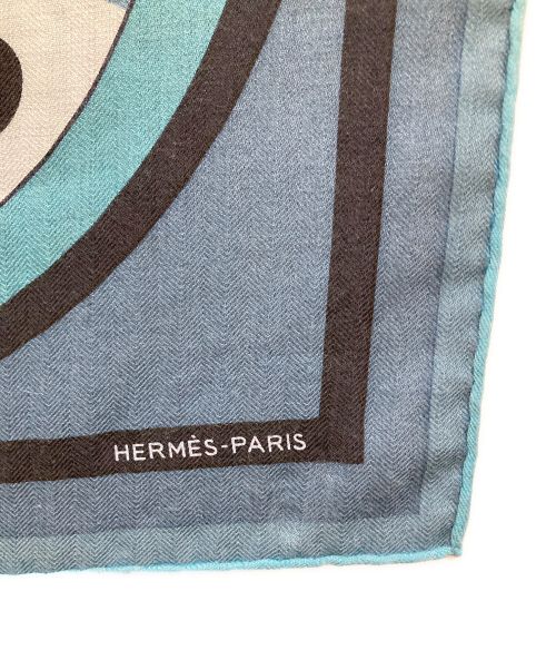 HERMES（エルメス）HERMES (エルメス) カレH100（ROBOC ABAR） ネイビー×ブルーの古着・服飾アイテム