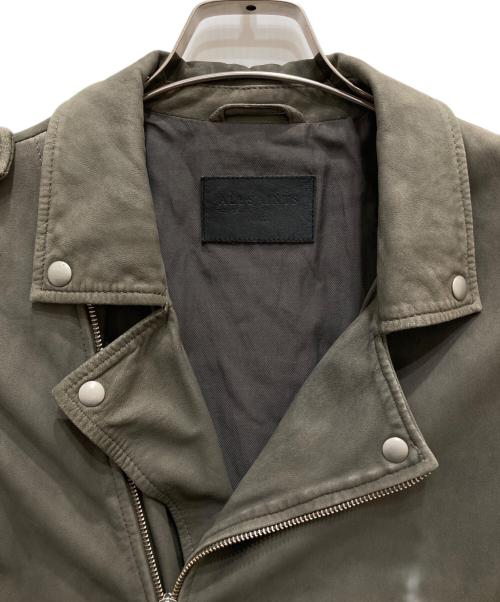 ALL SAINTS（オールセインツ）ALL SAINTS (オールセインツ) ラムレザーライダースジャケット グレー サイズ:Sの古着・服飾アイテム