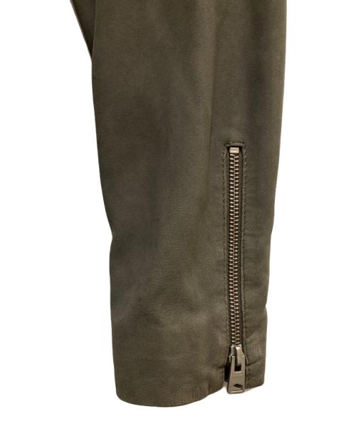 ALL SAINTS（オールセインツ）ALL SAINTS (オールセインツ) ラムレザーライダースジャケット グレー サイズ:Sの古着・服飾アイテム