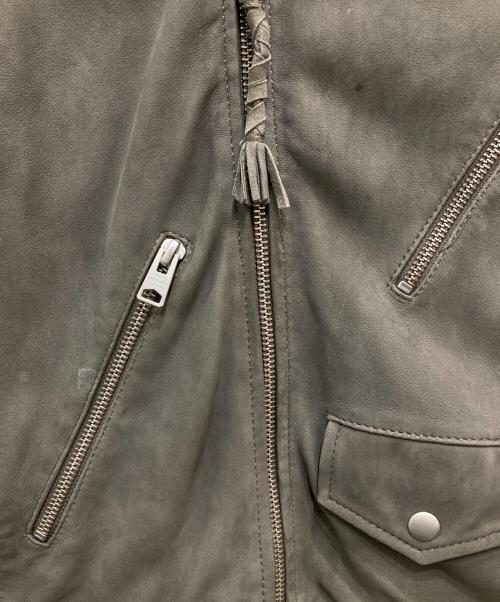 ALL SAINTS（オールセインツ）ALL SAINTS (オールセインツ) ラムレザーライダースジャケット グレー サイズ:Sの古着・服飾アイテム