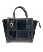 Salvatore Ferragamoサルヴァトーレ フェラガモ）の古着「パッチワーク2WAYバッグ」｜ブラック