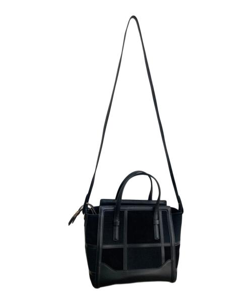 Salvatore Ferragamo（サルヴァトーレ フェラガモ）Salvatore Ferragamo (サルヴァトーレ フェラガモ) パッチワーク2WAYバッグ ブラックの古着・服飾アイテム