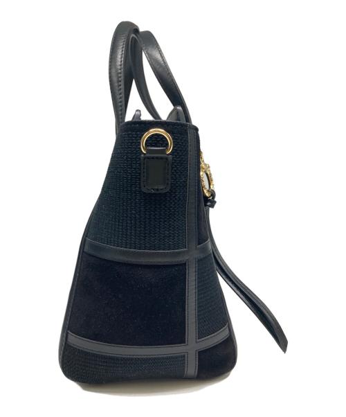 Salvatore Ferragamo（サルヴァトーレ フェラガモ）Salvatore Ferragamo (サルヴァトーレ フェラガモ) パッチワーク2WAYバッグ ブラックの古着・服飾アイテム