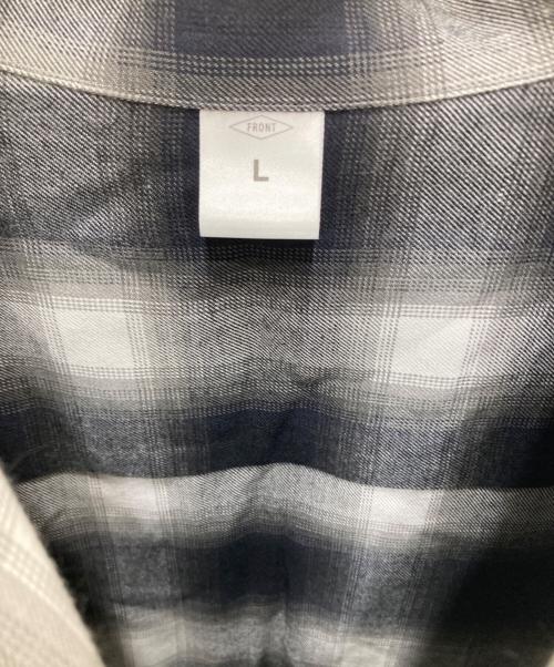 FRONT 11201（フロント 11201）FRONT 11201 (フロント 11201) チェックオンブレチェックシャツ ブラック×グレー サイズ:Lの古着・服飾アイテム