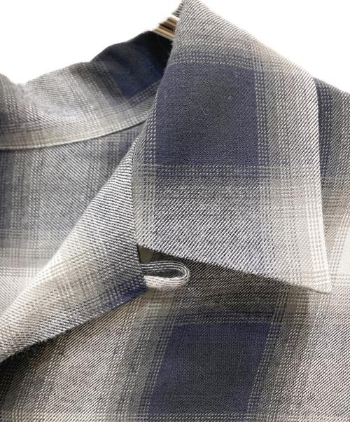 FRONT 11201（フロント 11201）FRONT 11201 (フロント 11201) チェックオンブレチェックシャツ ブラック×グレー サイズ:Lの古着・服飾アイテム