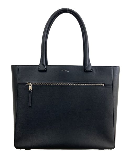 PAUL SMITH（ポールスミス）Paul Smith (ポールスミス) ストローグレインレザートートバッグ ブラック 未使用品の古着・服飾アイテム