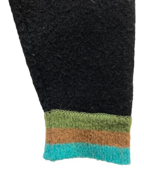 AWAKE（アウェイク）AWAKE (アウェイク) STRIPED MOHAIR SLEEVE CARDIGAN ブラック サイズ:XLの古着・服飾アイテム