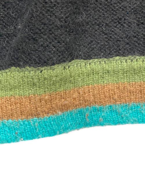 AWAKE（アウェイク）AWAKE (アウェイク) STRIPED MOHAIR SLEEVE CARDIGAN ブラック サイズ:XLの古着・服飾アイテム