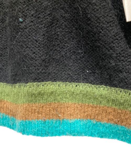 AWAKE（アウェイク）AWAKE (アウェイク) STRIPED MOHAIR SLEEVE CARDIGAN ブラック サイズ:XLの古着・服飾アイテム