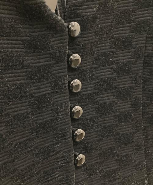 EMPORIO ARMANI（エンポリオ アルマーニ）EMPORIO ARMANI (エンポリオアルマーニ) ハウンドトゥースストレッチノーカラージャケット ブラック サイズ:Ｍの古着・服飾アイテム