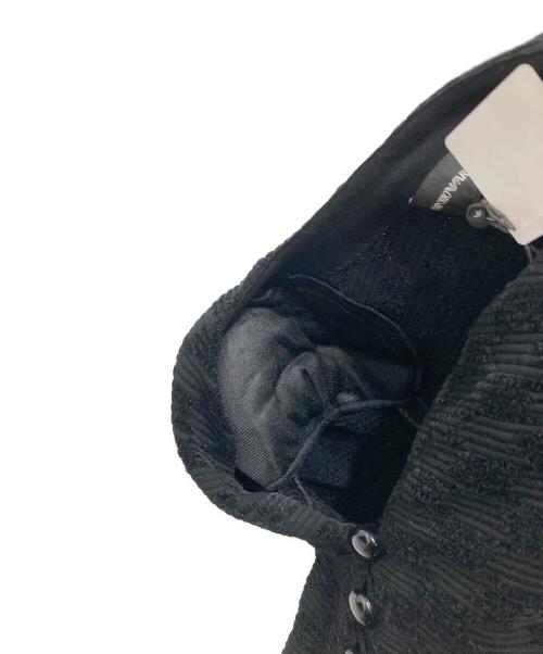 EMPORIO ARMANI（エンポリオ アルマーニ）EMPORIO ARMANI (エンポリオアルマーニ) ハウンドトゥースストレッチノーカラージャケット ブラック サイズ:Ｍの古着・服飾アイテム