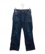 SUGAR CANEシュガーケーン）の古着「ウォバッシュ ストライプ ワークパンツ」｜インディゴ