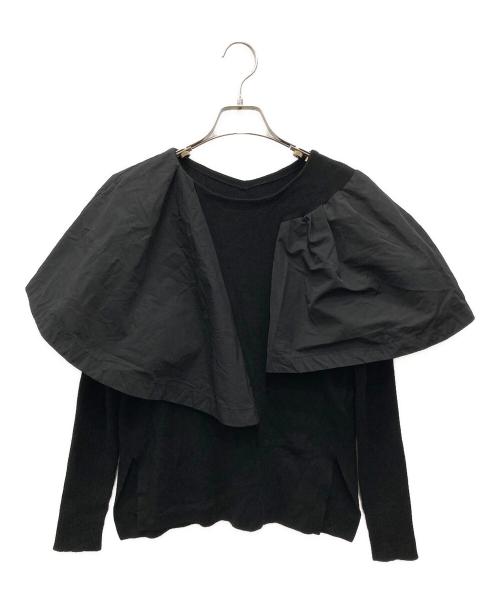 ELENDEEK（エレンディーク）ELENDEEK (エレンディーク) フレアスリーブコンディネーションニット ブラック サイズ:Fの古着・服飾アイテム