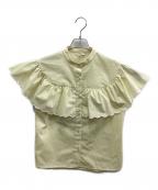 YORIヨリ）の古着「スカラップスリーブブラウス」｜イエロー