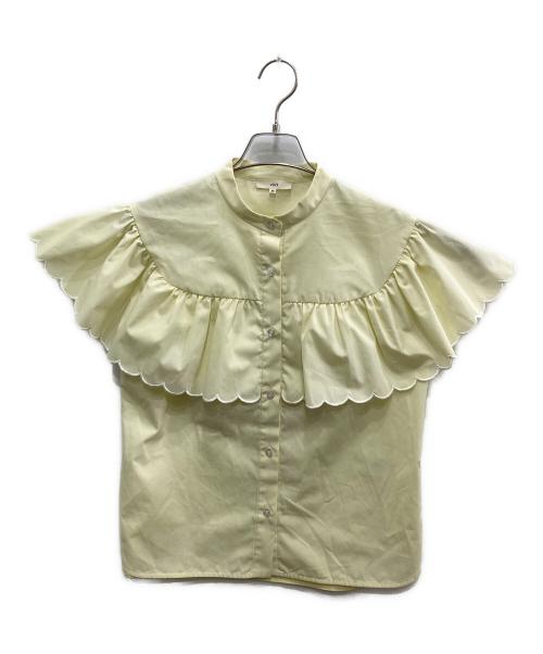 YORI（ヨリ）yori (ヨリ) スカラップスリーブブラウス イエロー サイズ:36の古着・服飾アイテム