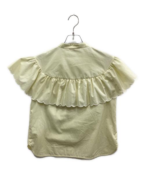 YORI（ヨリ）yori (ヨリ) スカラップスリーブブラウス イエロー サイズ:36の古着・服飾アイテム