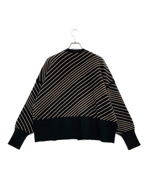 Adam et Rope（アダム エ ロペ）Adam et Rope (アダム エ ロペ) リラックスジャカードカーディガン ブラック×ベージュ サイズ:Fの古着・服飾アイテム