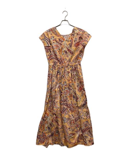 Aquascutum（アクアスキュータム）Aquascutum (アクアスキュータム) ペイズリープリントワンピース ベージュ サイズ:10の古着・服飾アイテム