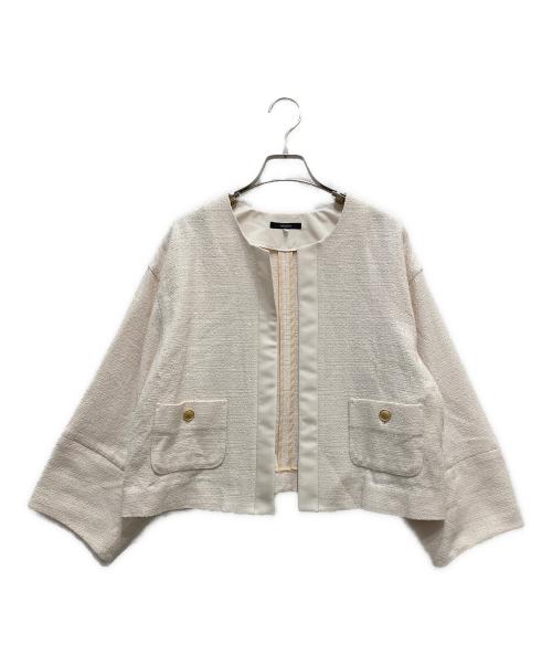 PISANO（ピサーノ）PISANO (ピサーノ) 金釦ツイードジャケット アイボリー サイズ:LL 未使用品の古着・服飾アイテム